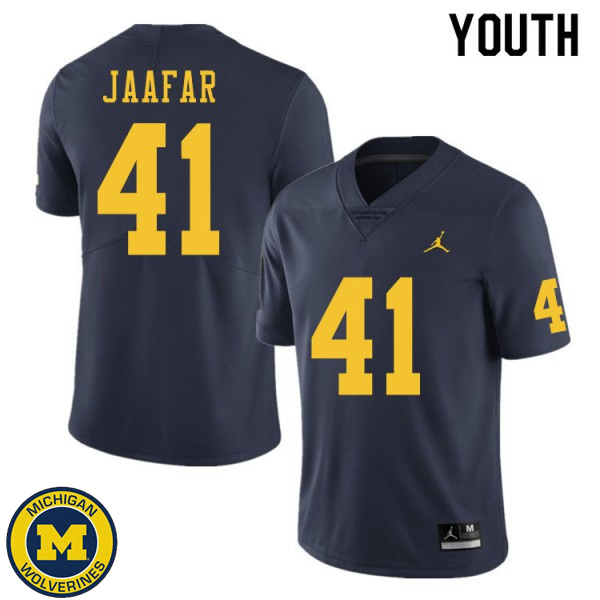 Youth University of Michigan #41 Abe Jaafar Navy Stitched Football Jersey